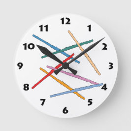 Reloj Redondo Mediano Flauta Colorida