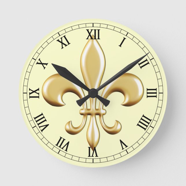 Reloj Redondo Mediano Fleur de Lis (Anverso)