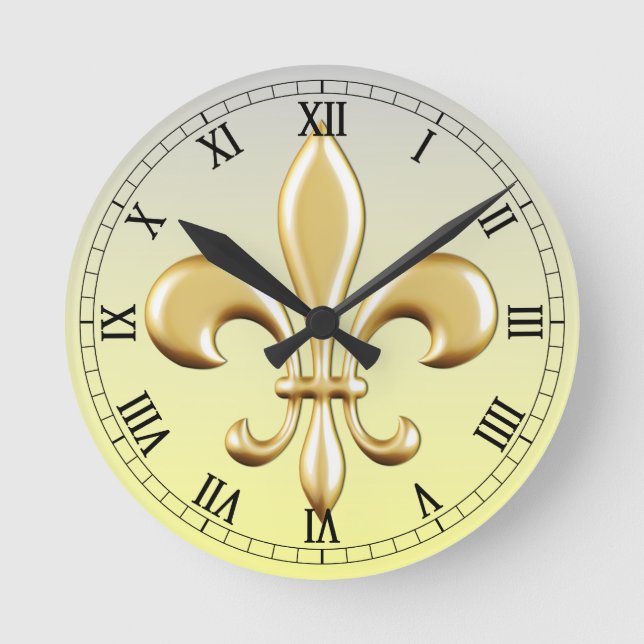Reloj Redondo Mediano Fleur de Lis (Anverso)
