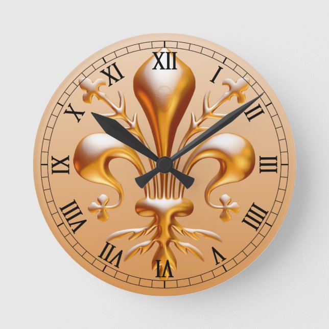 Reloj Redondo Mediano Fleur de Lis (de Lys) (Anverso)