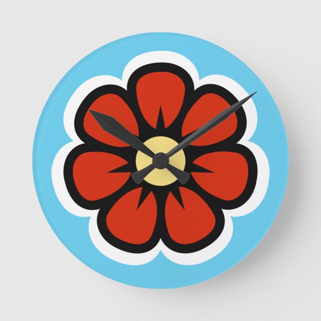 Reloj Redondo Mediano Flor (Anverso)