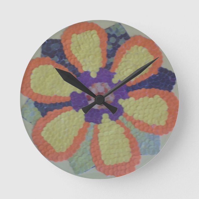 Reloj Redondo Mediano Flor (Anverso)
