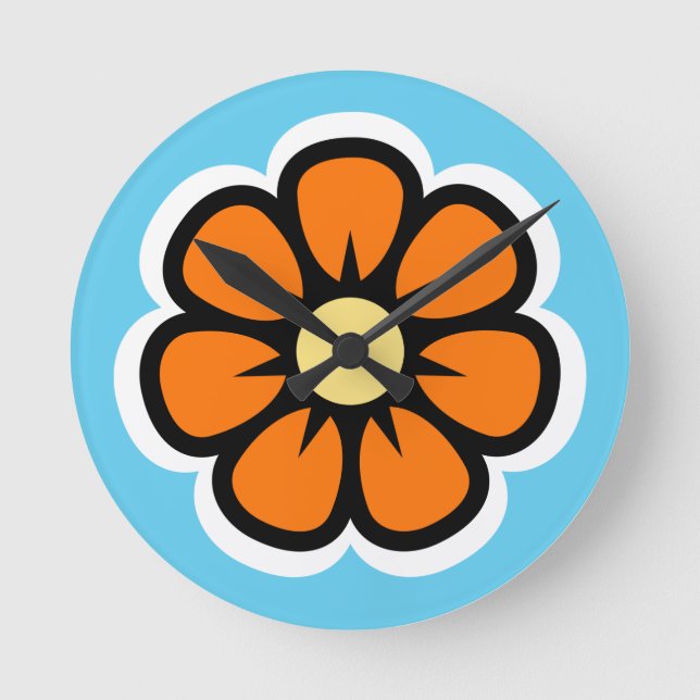 Reloj Redondo Mediano Flor (Anverso)