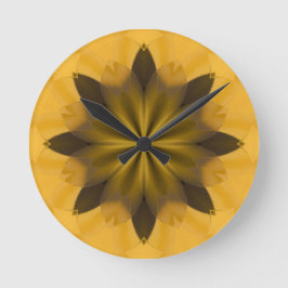 Reloj Redondo Mediano Flor abstracta de oro para Navidades