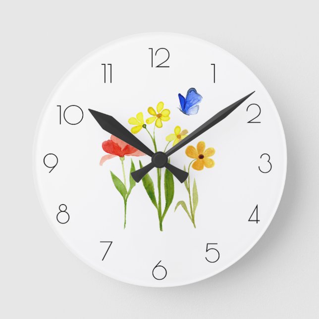 Reloj Redondo Mediano Flor acuática de primavera (Anverso)