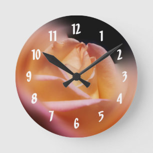 Reloj Redondo Mediano Flor amarillo rosebudo