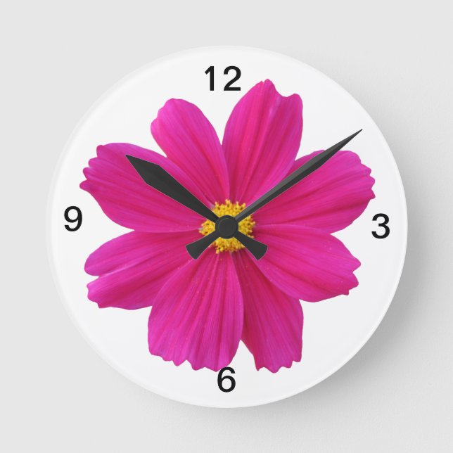 Reloj Redondo Mediano flor cosmos de bonito (Anverso)