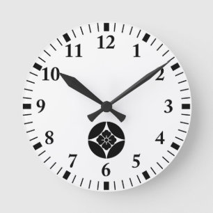 Reloj Redondo Mediano Flor cuadrada en siete tesoros