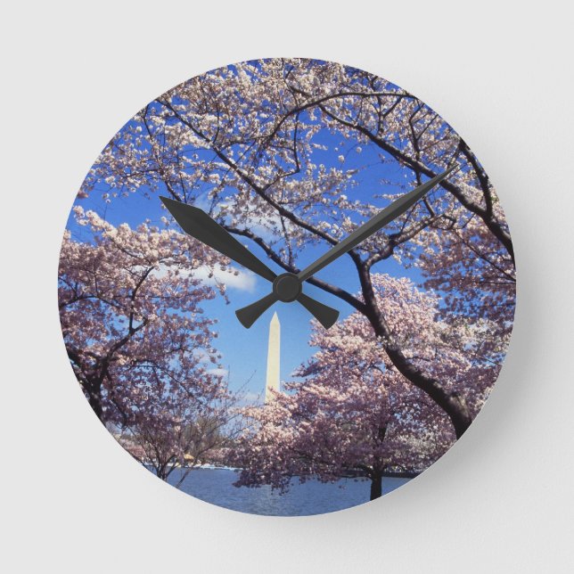 Reloj Redondo Mediano Flor de cerezo en Washington DC (Anverso)