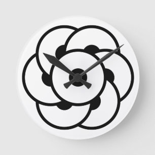 Reloj Redondo Mediano Flor de círculo de cultivo - Arte cósmico geométri