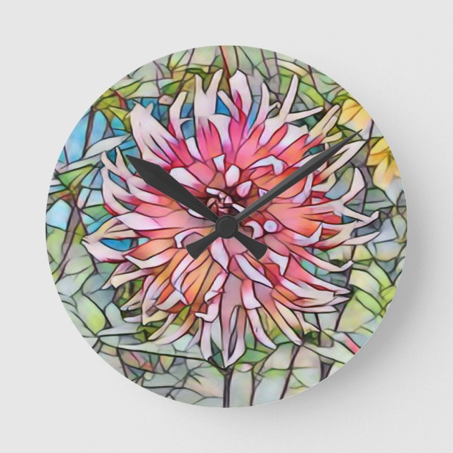 RELOJ REDONDO MEDIANO FLOR DE DALIA (Anverso)