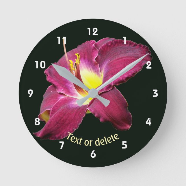 Reloj Redondo Mediano Flor de lirio personalizada (Anverso)