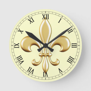 Reloj Redondo Mediano Flor de lis