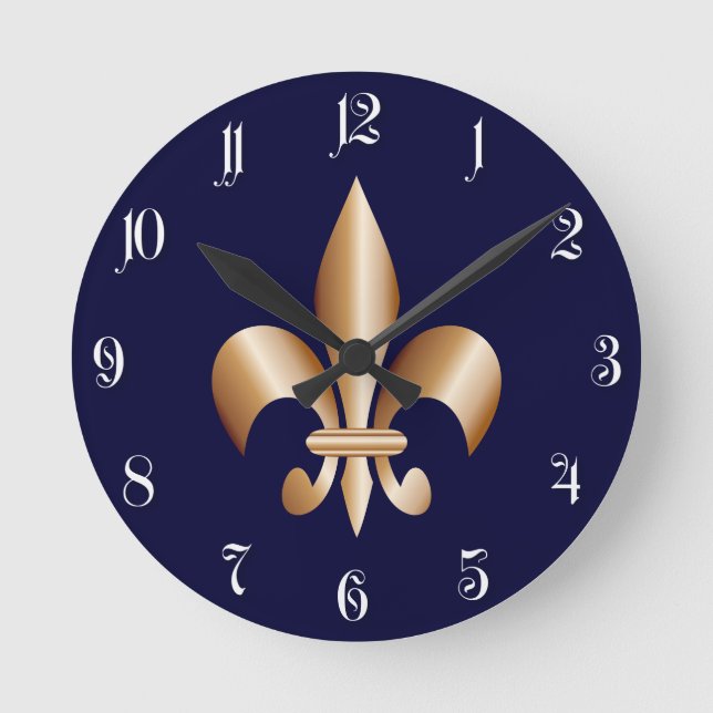 Reloj Redondo Mediano Flor de lis (Anverso)