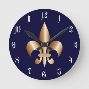 Reloj Redondo Mediano Flor de lis