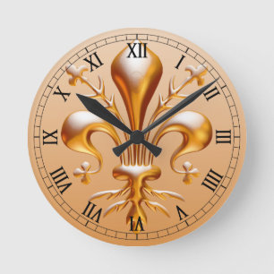 Reloj Redondo Mediano Flor de lis (de Lys)