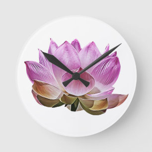 Reloj Redondo Mediano Flor de Lotus