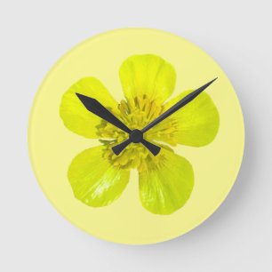 Reloj Redondo Mediano Flor de mariposa vibrante - transparente.