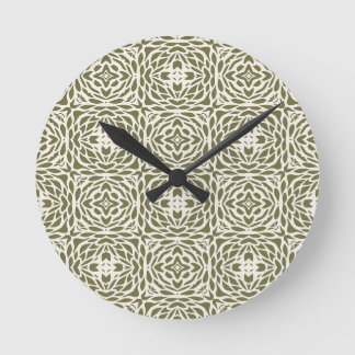 Reloj Redondo Mediano Flor de Olivo Geométrico Redondo 