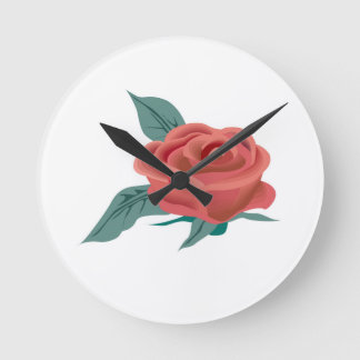 Reloj Redondo Mediano Flor de rosa