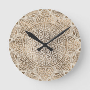 Reloj Redondo Mediano Flor de vida en Lotus Dot Art colores pastel