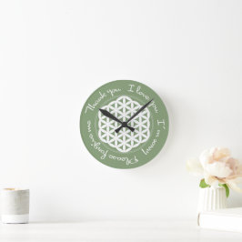 Reloj Redondo Mediano Flor de vida Ho'oponopono