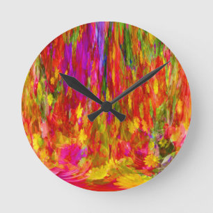 Reloj Redondo Mediano Flor Fal del coloursl brillante de la flor