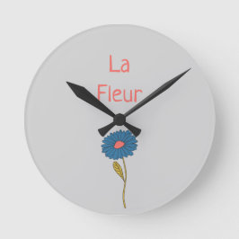 Reloj Redondo Mediano Flor floral simple La Fleur