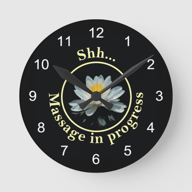 Reloj Redondo Mediano Flor Lotus / Lirio de agua (Anverso)