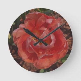 Reloj Redondo Mediano flor roja