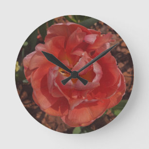 Reloj Redondo Mediano flor roja