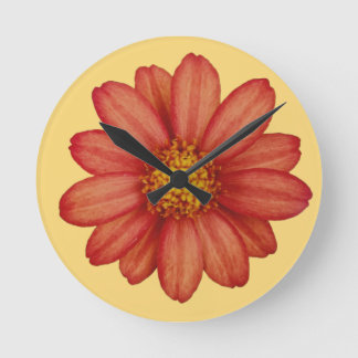 Reloj Redondo Mediano flor roja