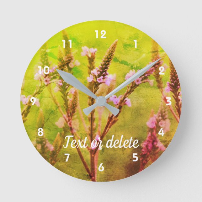 Reloj Redondo Mediano Flor salvaje abstracta arte personalizado  (Anverso)