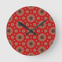 Reloj Redondo Mediano Floración de Estrella Carmesí