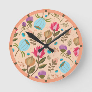 Reloj Redondo Mediano Floral