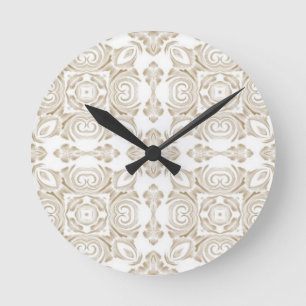 Reloj Redondo Mediano Floral antiqubeige