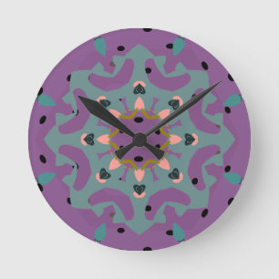 Reloj Redondo Mediano Floral Mandala
