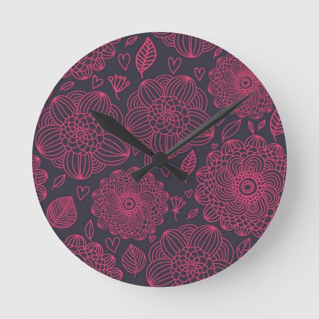 Reloj Redondo Mediano Floral Pattern (Anverso)