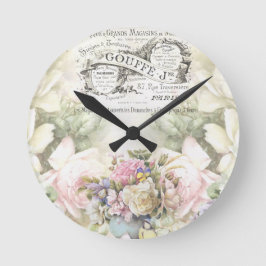 Reloj Redondo Mediano Floral victoriana, efemera publicitaria