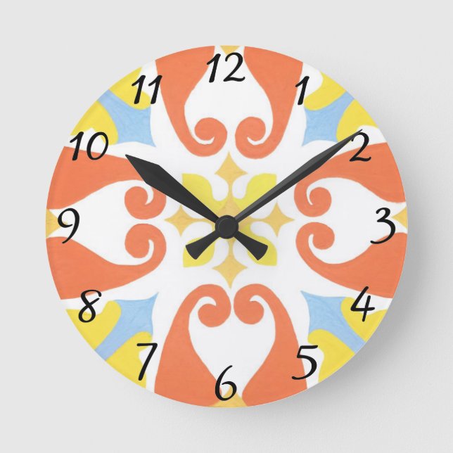 Reloj Redondo Mediano Floral Wall Clock (Anverso)