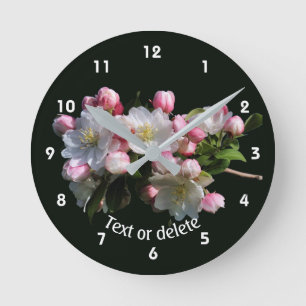 Reloj Redondo Mediano Florales Personalizados Flores de Manzano