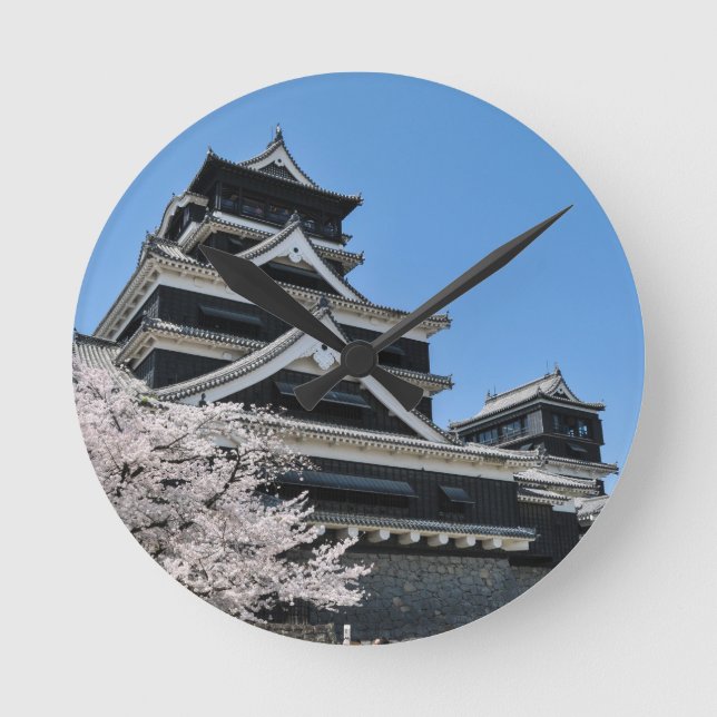 Reloj Redondo Mediano Florecimiento De Cerezos En Japón (Anverso)