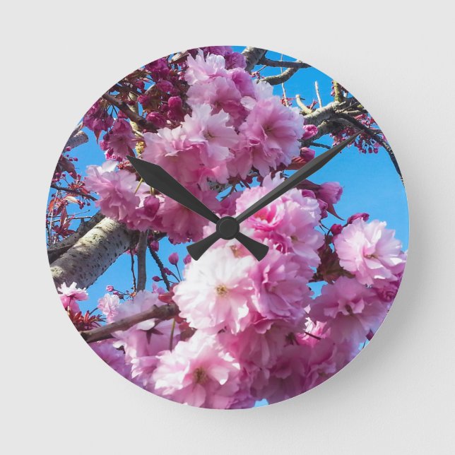 Reloj Redondo Mediano Florecimiento de cerezos en primavera (Anverso)