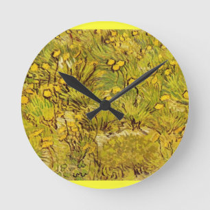 Reloj Redondo Mediano Flores Amarillas de Gogh Boda Caprichosa Personali