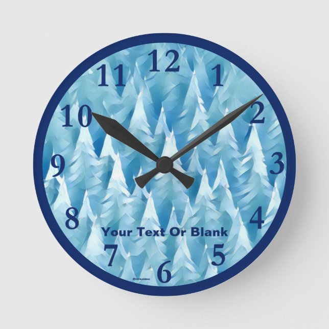 Reloj Redondo Mediano Flores azules (Anverso)