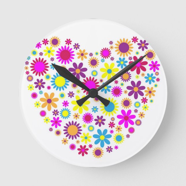 Reloj Redondo Mediano Flores benditas (Anverso)