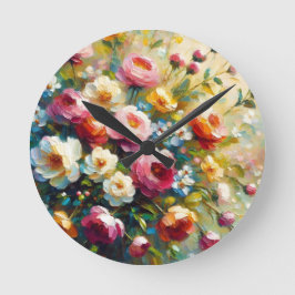 Reloj Redondo Mediano Flores brillantes y audaces