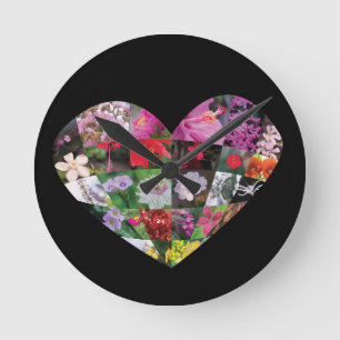 Reloj Redondo Mediano Flores_Corazón