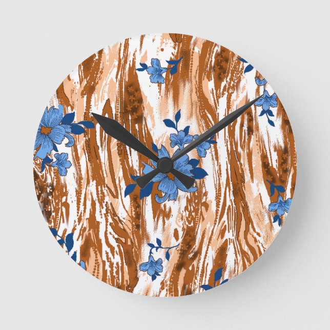 Reloj Redondo Mediano flores de alamante (Anverso)