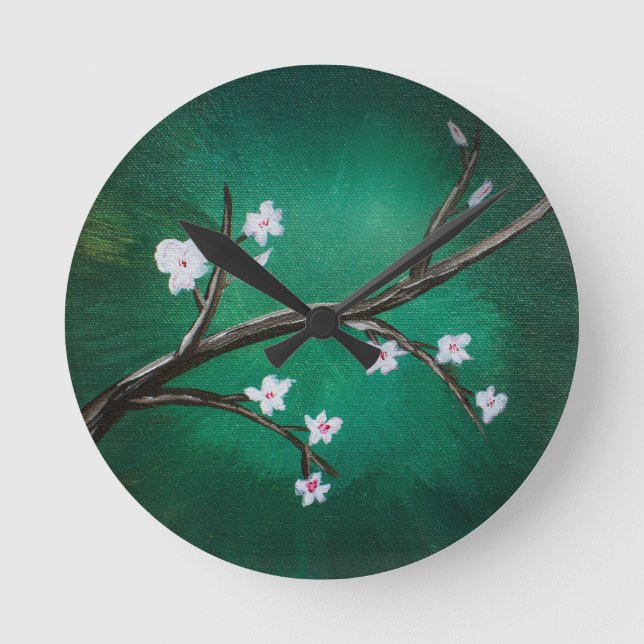 Reloj Redondo Mediano Flores de cerezo (Anverso)